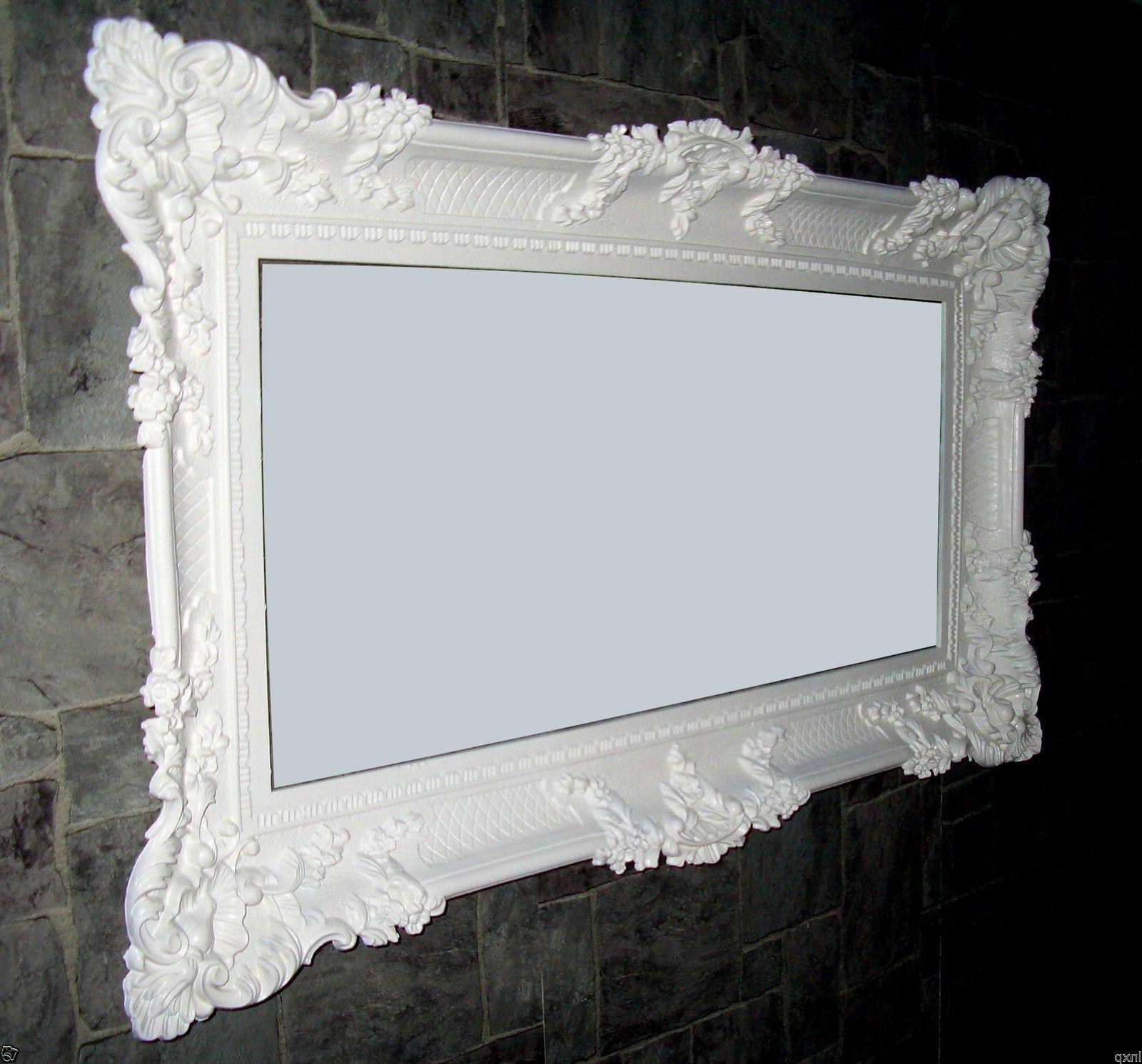 specchio parete xxl bianco 96x57 antico barocco