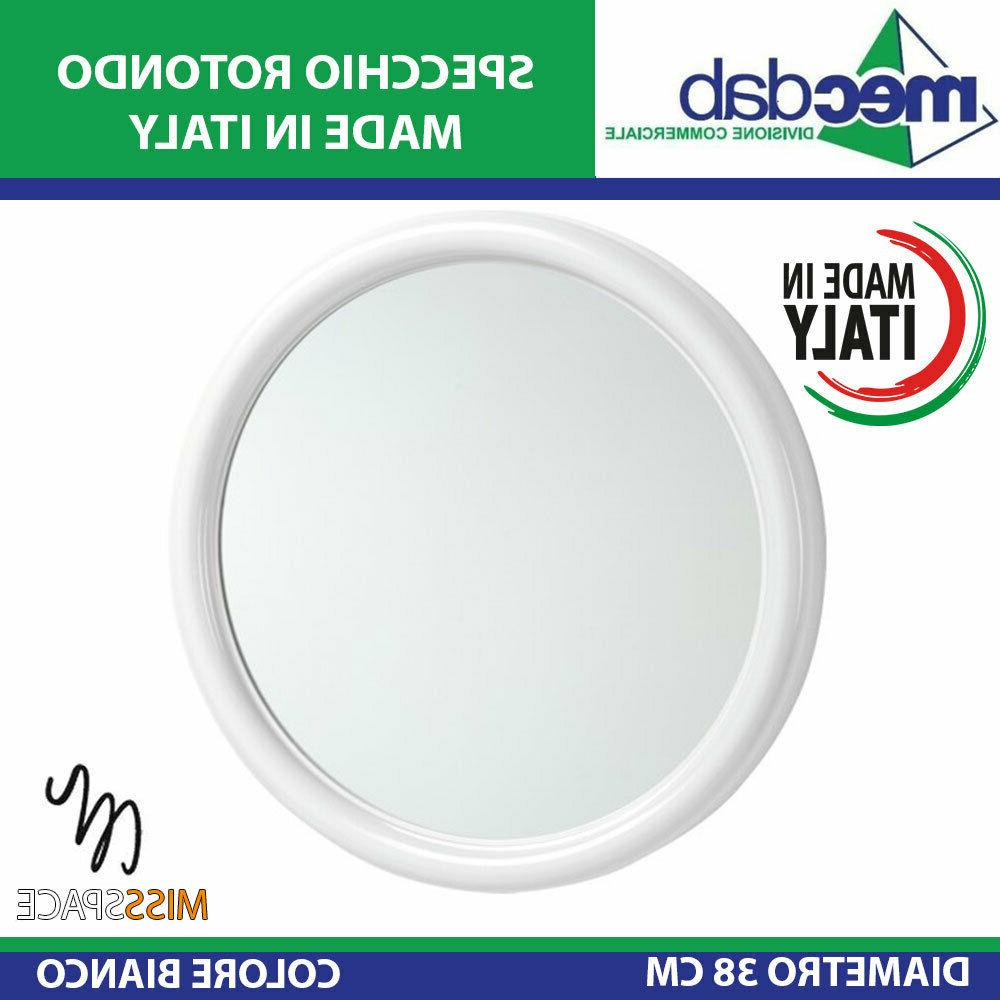 specchio rotondo 38cm bianco made in italy