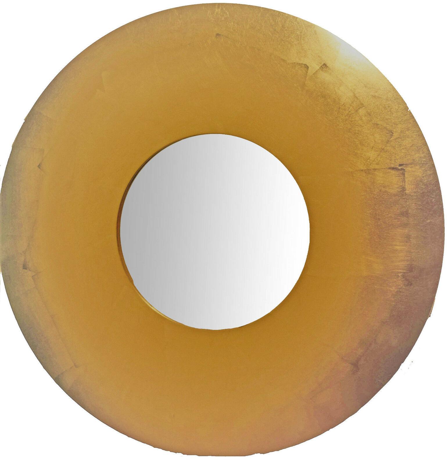 specchio rotondo diam 70 foglia oro moderno