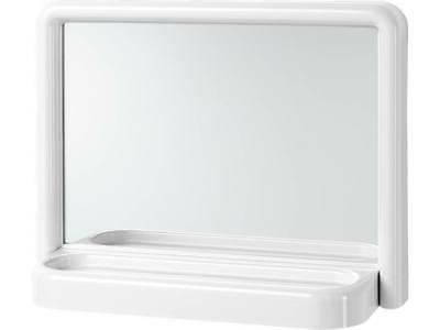 specchio specchiera bagno con mensola plastica bianco