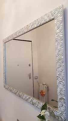 O Specchiera  Cornice Legno Argento / Bianca  Chiocciola Mis