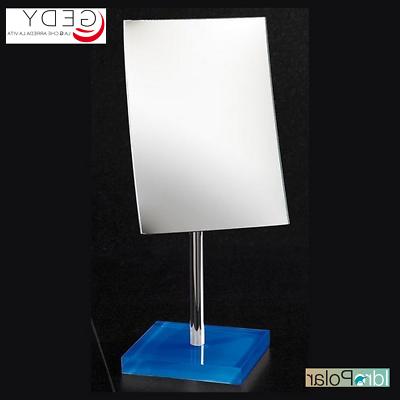 specchio specchietto ingranditore da bagno colore blu