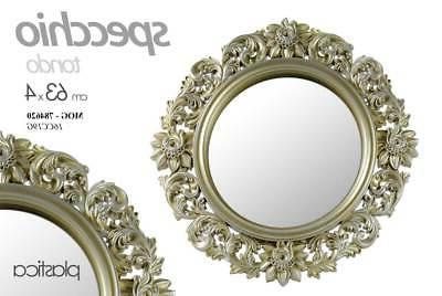 specchio tondo cornice in plastica decorata 63