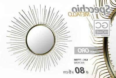 specchio tondo in metallo decorativo da parete