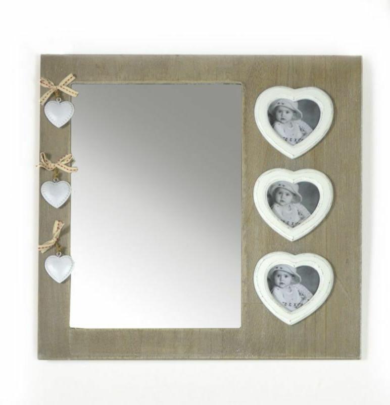 specchio vintage con portafoto cm39 5x39 5x2