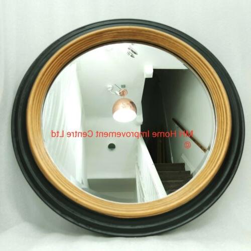 stile antico nero oro rotondo rustico specchio
