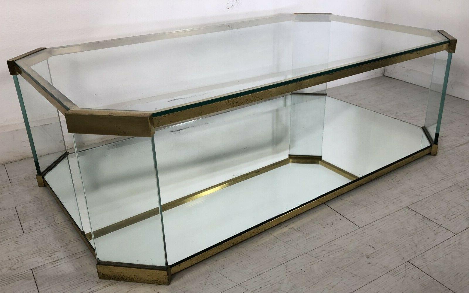 tavolo caffe salotto design vetro acciaio specchio