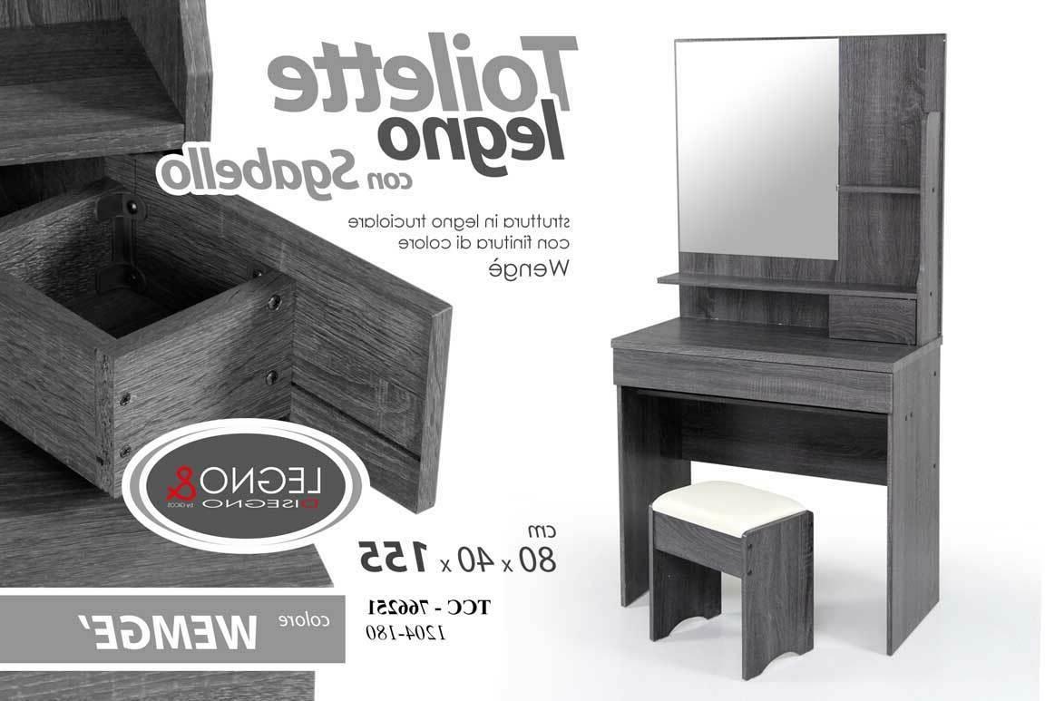 toilette h155 80 40 cm trucco specchio