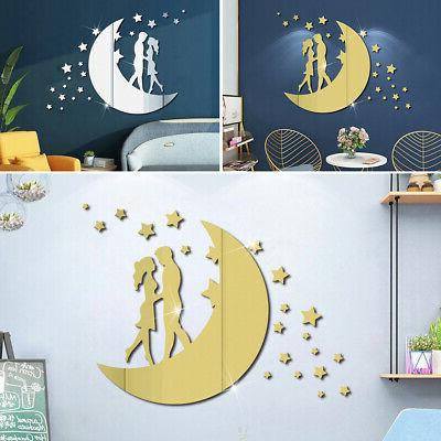 valentine stella luna specchio adesivo da parete