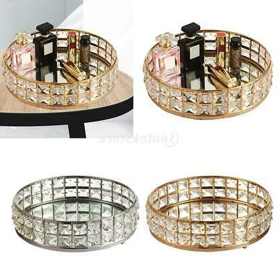 vassoio portaoggetti in cristallo a specchio contenitore