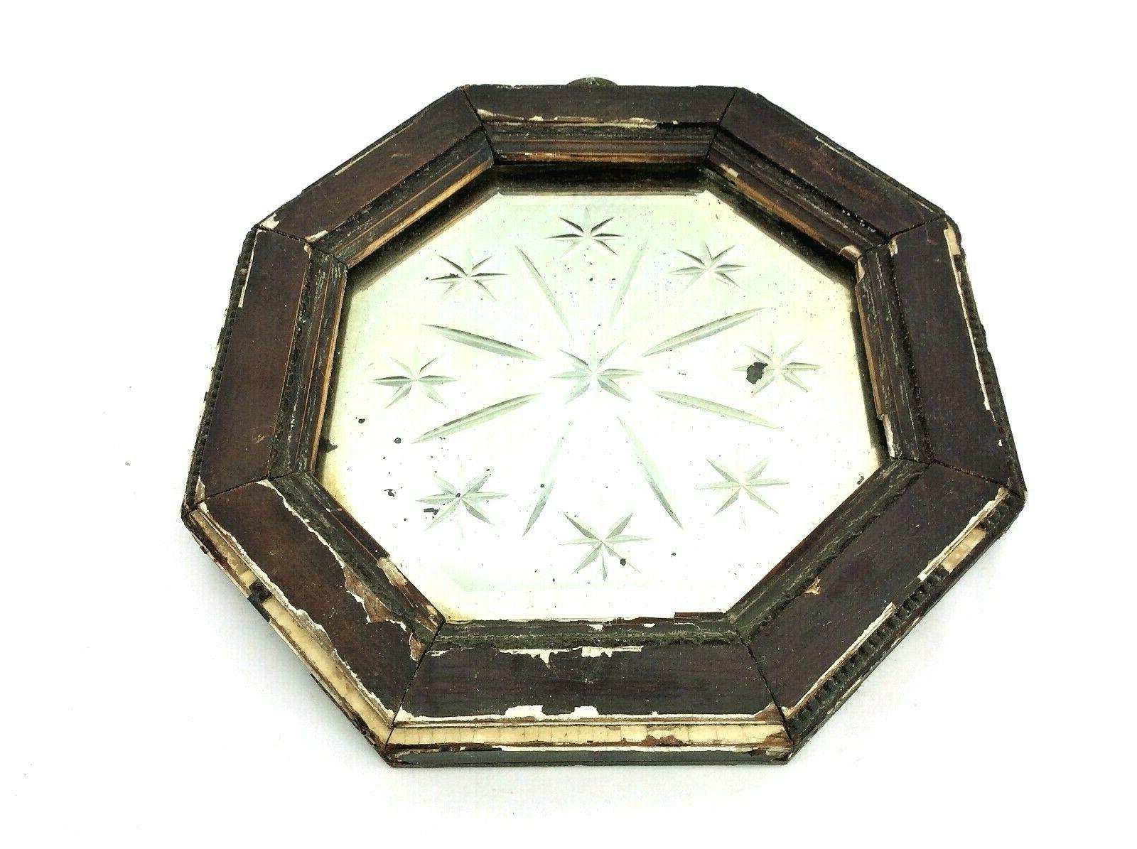 vintage usato ottagonale legno incorniciato star motivo