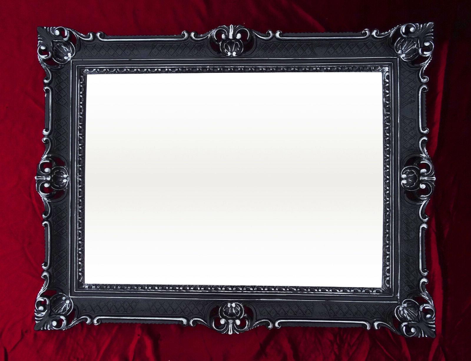xxl specchio da parete nero argento antico