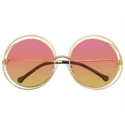 Occhiali da Sole Rotondi Doppio Filo Grande Oversize Boho Ce