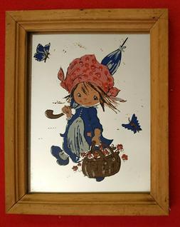 O Mirror Bambina Con Cesto Ombrello Farfalle Bimba