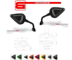 Retrovisori D-version Race + Frecce Led Per Moto Mv Agusta C
