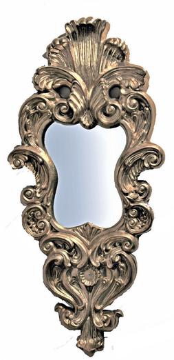 Era Barocca Foglia Argento Dorato Cm. 38x80, Fatta A Mano, M