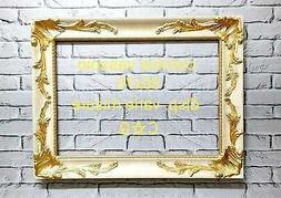 Era  Con Cornice Classica Barocco Su Misura Legno Avorio E F