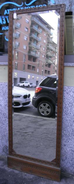 Era Grande Da Terra Legno Cornice H 186 Cm Scolpita Rustica 