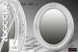 Era Specchio 65*54 Ovale Con Cornice Bianco Vincy Shabby Chi