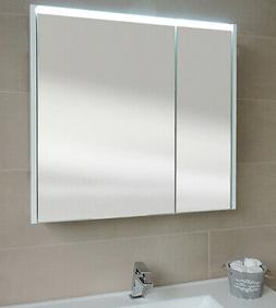 Era Specchio Bagno Pensile Contenitore 2 Ante, Fascia Led, C