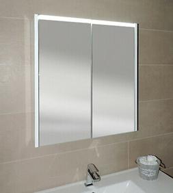 Era Specchio Bagno Pensile Contenitore 2 Ante, Fascia Led, C