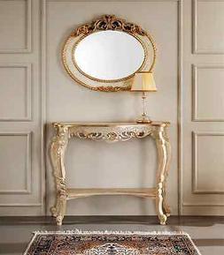 Era Specchio Classico Stile Avorio E Oro Legno Made In Italy