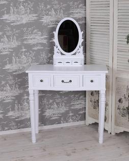 Era Specchio Shabby Chic Tavolo-toeletta Bianco Comodino Da 