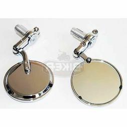 Etti Bar End Moto Cafe Racer Bobber Custom Specchi Tondi Met