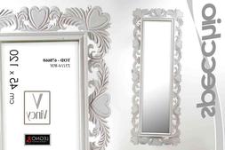 O 120*45 Cm Specchiera Rettangolare Legno Shabby Chic Bianco