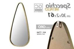 specchio a goccia in metallo decorativo parete