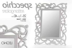 O Bianco Legno Rettangolare 40x25x1,5cm + Cornice Shabby Chi