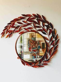 O Cornice "foglie" In Ferro Battuto Verniciato Rosso