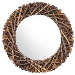 O Da Parete 60 Cm In Legno Di Teak Rotondo Specchiera A Muro