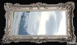 O Da Parete Barocco Antico Argento Decorazione 97x57 Grande 