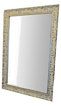 O Da Parete Con Cornice In Legno Cm. 62x80, Argento, Made In