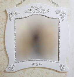 O Da Parete Cornice In Legno Bianco E Foglia Argento