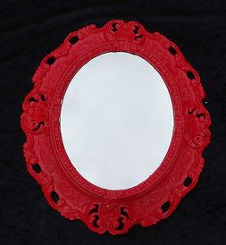 O Da Parete Rosso Ovale 45 X 38 Cm Barocco Antico Repro Vint