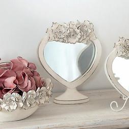 O Da Tavolo Cuore Shabby Chic Decoro Floreale Colore Avorio 