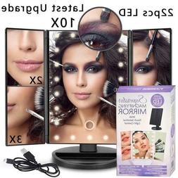 O Da Trucco Illuminato 22 Led Portatile 4 Specchi Make Up 1x