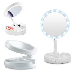 O Doppio Con Luce Led Per Trucco Fold Away Mirror Double Sid