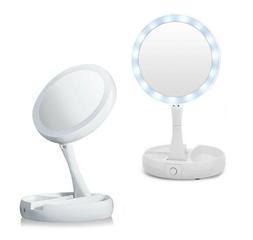 O Doppio Cosmetico Illuminato A Led Ingrandimento Zoom 10 X 