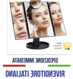 O Illuminato Trucco Con Luce Led Rotante Vano Cosmetici Pieg