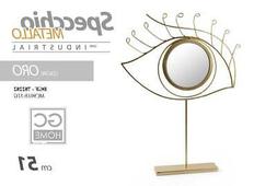 specchio in metallo colore oro da tavolo