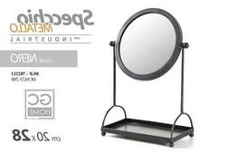 O In Metallo Nero Da Tavolo Trucco 20*28 Cm Con Porta Oggett