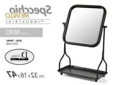 specchio in metallo serie industrial colore nero