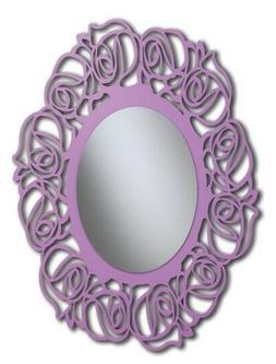 specchio moderno con cornice ovale traforata colore