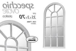 O Ovale In Plastica Bianco Anticato 35*3*70 Cm Shabby Chic C