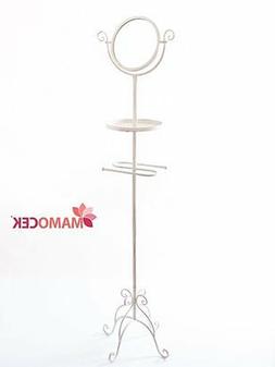 O Porta Asciugamani A Terra Metallo Bianco Avorio H160 Bagno