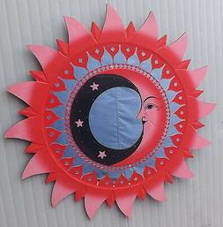 O Sole/luna Dipinto A Mano Rosso E Rosa Dim 60 Cm Etnico  Co