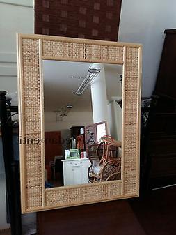 O Specchiera Con Cornice In Vimini Rattan Bamboo Prodotto Ar